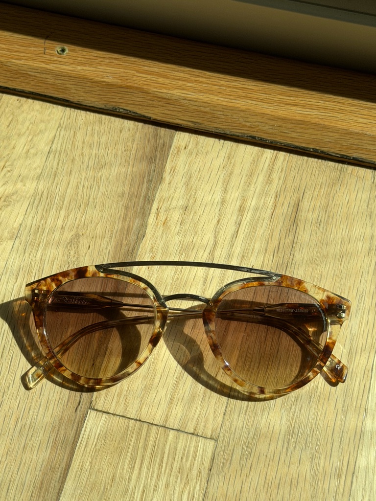 Westward Leaning Tortoiseshell Sunglasses With Brown Lenses